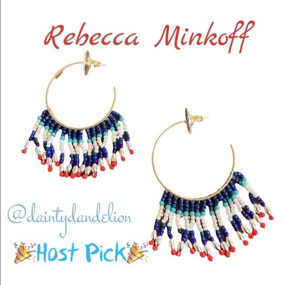 🎈3/$25🎈Rebecca Minkoff Fringe Hoop Earrings 🆕 - Picture 1 of 4